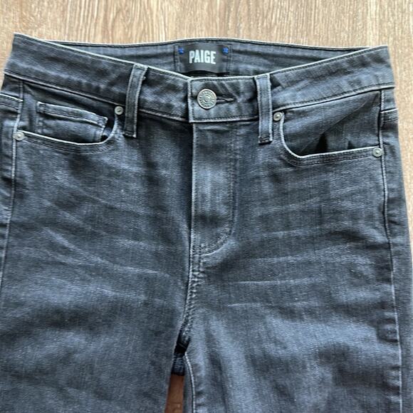 PAIGE Hoxton Ankle Skinny Jeans Black Wash Size 26 High Rise - Picture 3 of 8